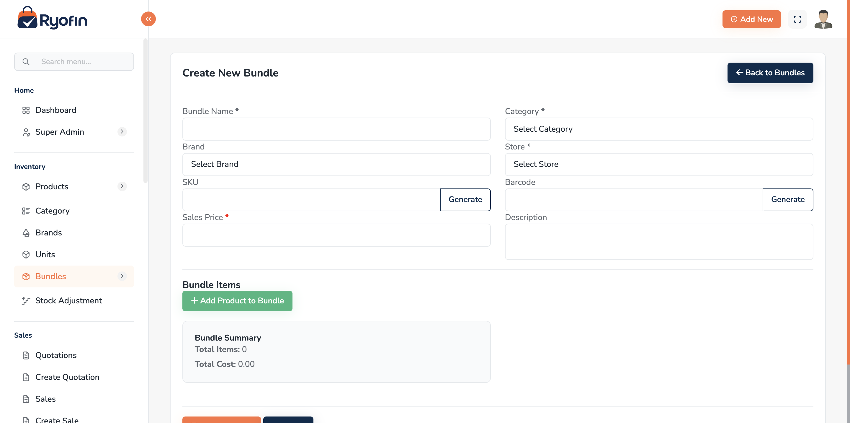 Chart of accounts tree, Add Sub-Account modal